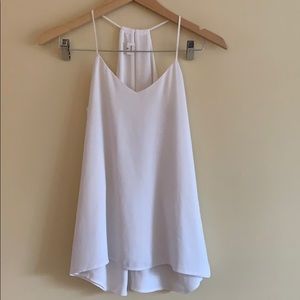 Express white racerback trapeze tank top